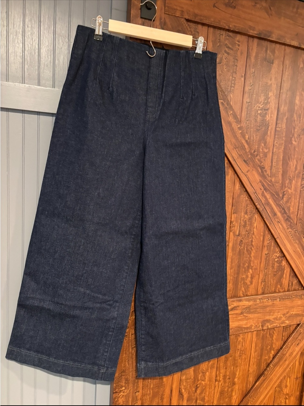 Spanx Wide-Leg Dark Blue Denim Women’s Pants